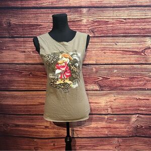 Disney Snow White Grumpy Women's Small Beige Shirt Top Blouse Custom Shredded